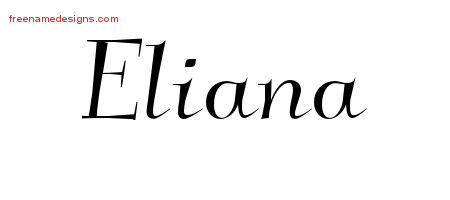 Elegant Name Tattoo Designs Eliana Free Graphic