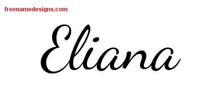 Lively Script Name Tattoo Designs Eliana Free Printout