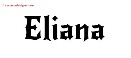 Gothic Name Tattoo Designs Eliana Free Graphic