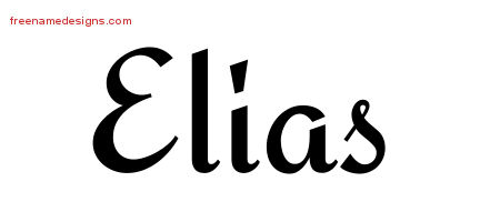 Calligraphic Stylish Name Tattoo Designs Elias Free Graphic