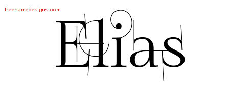 Decorated Name Tattoo Designs Elias Free Lettering
