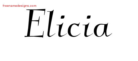 Elegant Name Tattoo Designs Elicia Free Graphic
