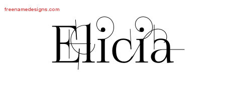 Decorated Name Tattoo Designs Elicia Free