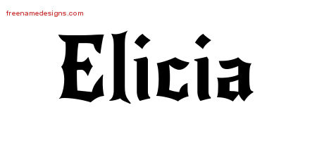 Gothic Name Tattoo Designs Elicia Free Graphic