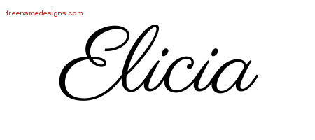 Classic Name Tattoo Designs Elicia Graphic Download