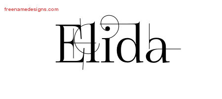 Decorated Name Tattoo Designs Elida Free