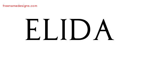 Regal Victorian Name Tattoo Designs Elida Graphic Download