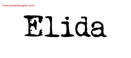 Vintage Writer Name Tattoo Designs Elida Free Lettering