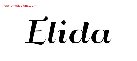 Art Deco Name Tattoo Designs Elida Printable