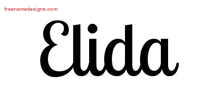 Handwritten Name Tattoo Designs Elida Free Download