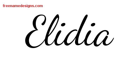 Lively Script Name Tattoo Designs Elidia Free Printout
