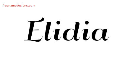 Art Deco Name Tattoo Designs Elidia Printable