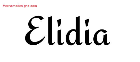 Calligraphic Stylish Name Tattoo Designs Elidia Download Free