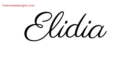 Classic Name Tattoo Designs Elidia Graphic Download