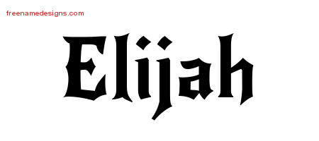 Gothic Name Tattoo Designs Elijah Download Free