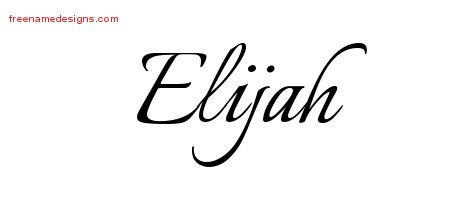 Calligraphic Name Tattoo Designs Elijah Free Graphic