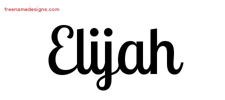 Handwritten Name Tattoo Designs Elijah Free Printout