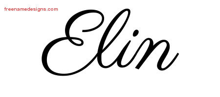 Classic Name Tattoo Designs Elin Graphic Download
