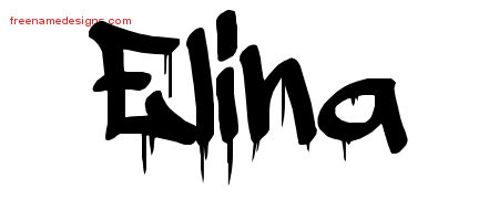 Graffiti Name Tattoo Designs Elina Free Lettering
