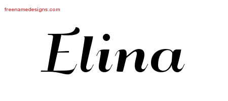 Art Deco Name Tattoo Designs Elina Printable