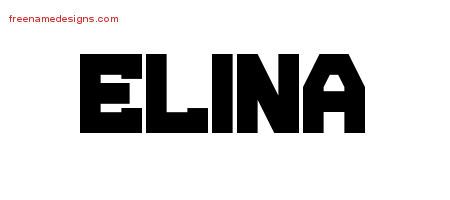 Titling Name Tattoo Designs Elina Free Printout