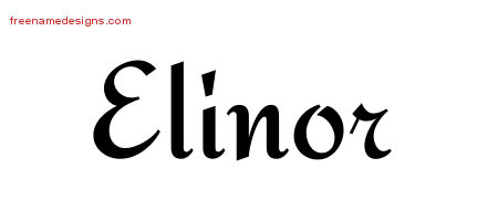 Calligraphic Stylish Name Tattoo Designs Elinor Download Free