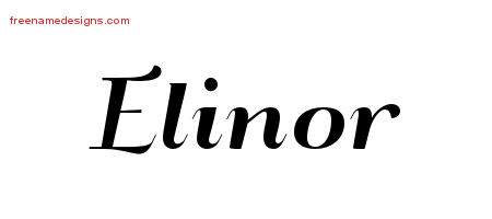 Art Deco Name Tattoo Designs Elinor Printable
