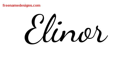 Lively Script Name Tattoo Designs Elinor Free Printout