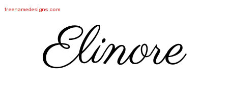 Classic Name Tattoo Designs Elinore Graphic Download