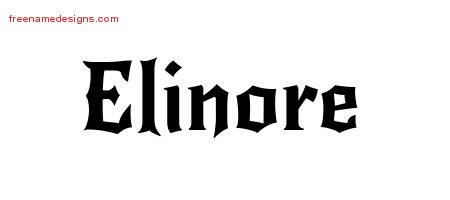 Gothic Name Tattoo Designs Elinore Free Graphic