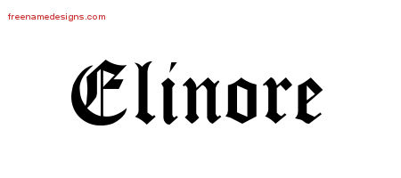 Blackletter Name Tattoo Designs Elinore Graphic Download