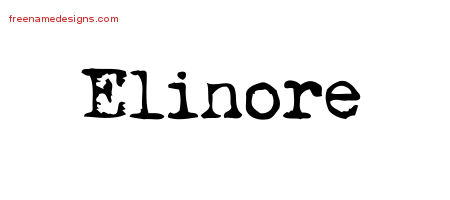 Vintage Writer Name Tattoo Designs Elinore Free Lettering