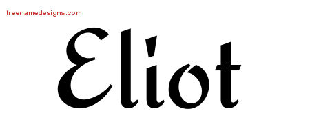 Calligraphic Stylish Name Tattoo Designs Eliot Free Graphic