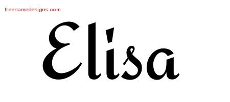 Calligraphic Stylish Name Tattoo Designs Elisa Download Free