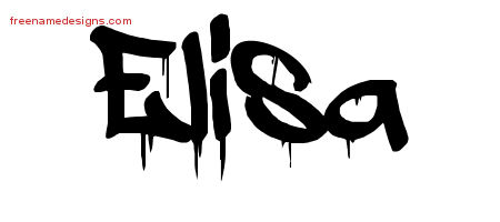 Graffiti Name Tattoo Designs Elisa Free Lettering
