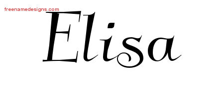 Elegant Name Tattoo Designs Elisa Free Graphic