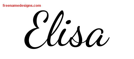 Lively Script Name Tattoo Designs Elisa Free Printout