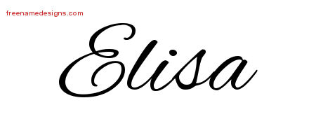 Cursive Name Tattoo Designs Elisa Download Free