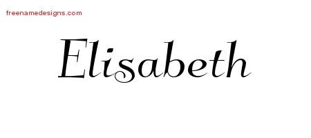 Elegant Name Tattoo Designs Elisabeth Free Graphic