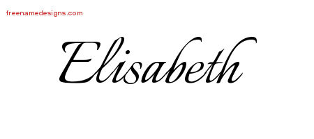Calligraphic Name Tattoo Designs Elisabeth Download Free