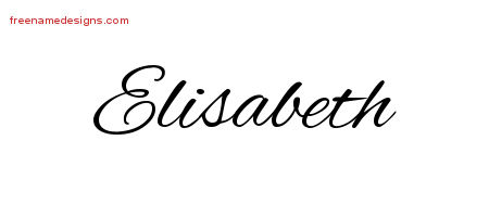 Cursive Name Tattoo Designs Elisabeth Download Free