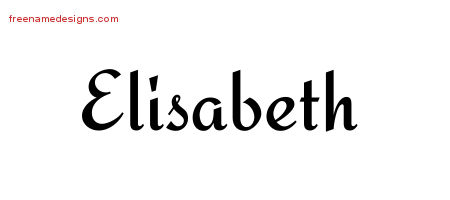 Calligraphic Stylish Name Tattoo Designs Elisabeth Download Free