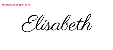 Classic Name Tattoo Designs Elisabeth Graphic Download