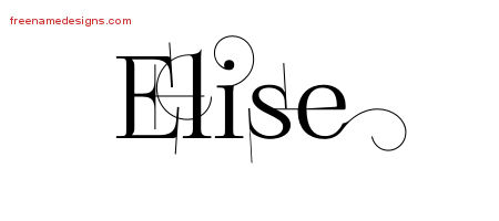 Decorated Name Tattoo Designs Elise Free