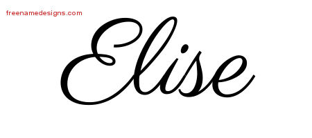Classic Name Tattoo Designs Elise Graphic Download