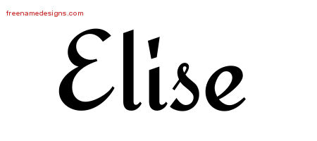 Calligraphic Stylish Name Tattoo Designs Elise Download Free