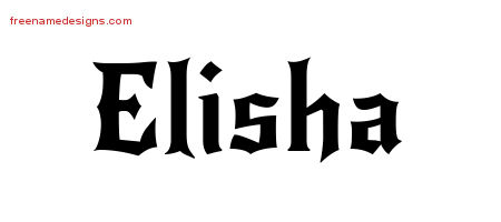 Gothic Name Tattoo Designs Elisha Free Graphic