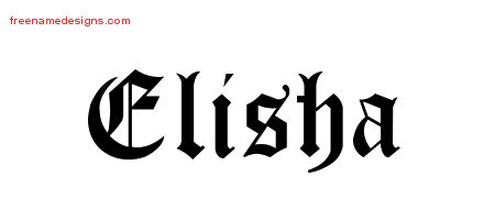 Blackletter Name Tattoo Designs Elisha Graphic Download