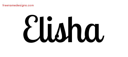 Handwritten Name Tattoo Designs Elisha Free Download