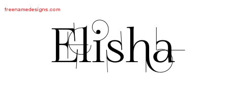 Decorated Name Tattoo Designs Elisha Free
